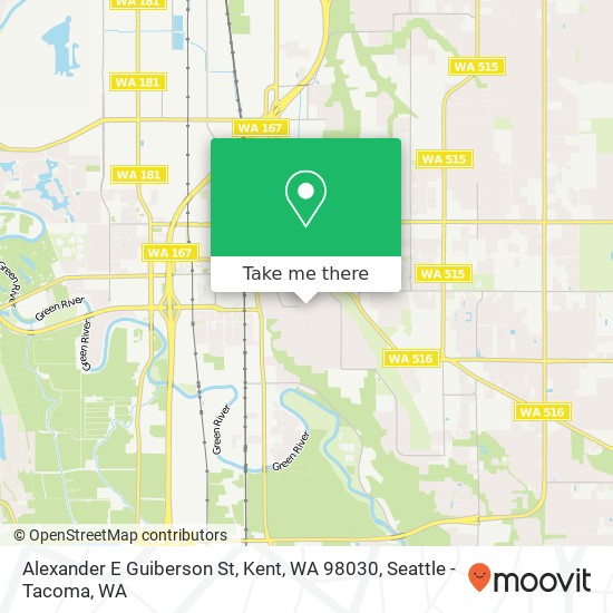 Alexander E Guiberson St, Kent, WA 98030 map