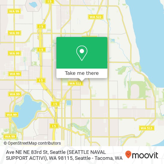 Mapa de Ave NE NE 83rd St, Seattle (SEATTLE NAVAL SUPPORT ACTIVI), WA 98115
