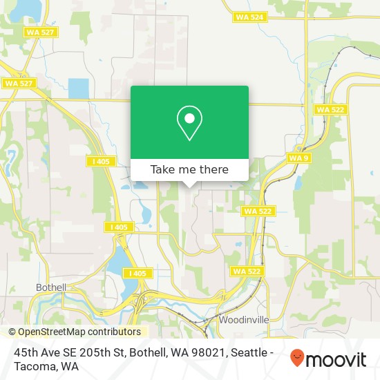 45th Ave SE 205th St, Bothell, WA 98021 map