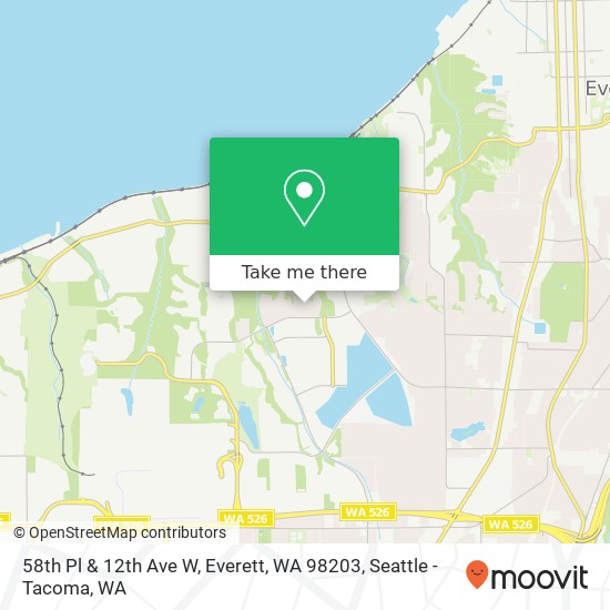 Mapa de 58th Pl & 12th Ave W, Everett, WA 98203