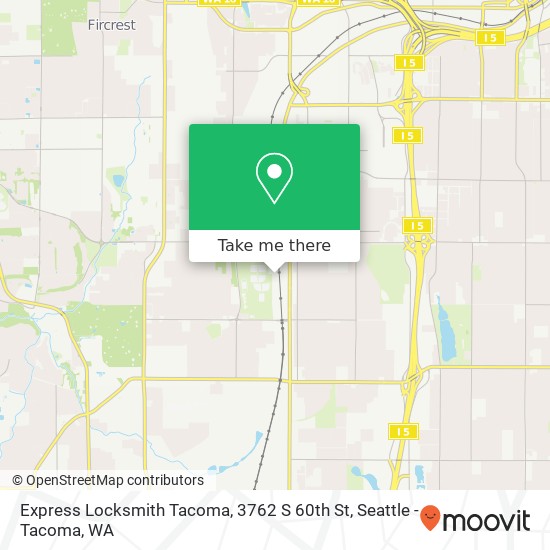 Mapa de Express Locksmith Tacoma, 3762 S 60th St