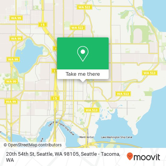 Mapa de 20th 54th St, Seattle, WA 98105