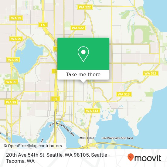 Mapa de 20th Ave 54th St, Seattle, WA 98105