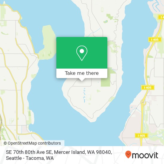 Mapa de SE 70th 80th Ave SE, Mercer Island, WA 98040