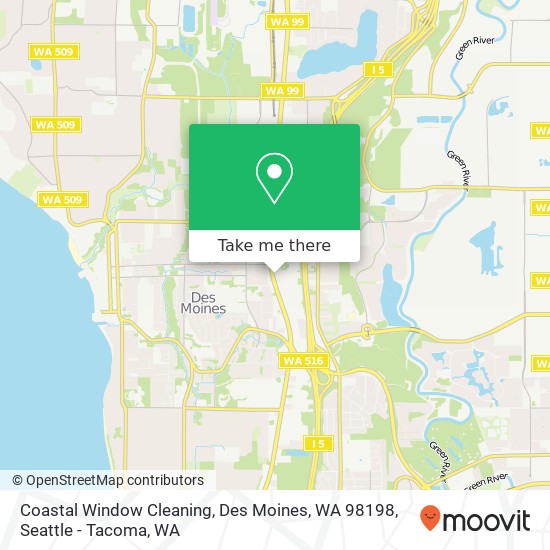 Mapa de Coastal Window Cleaning, Des Moines, WA 98198