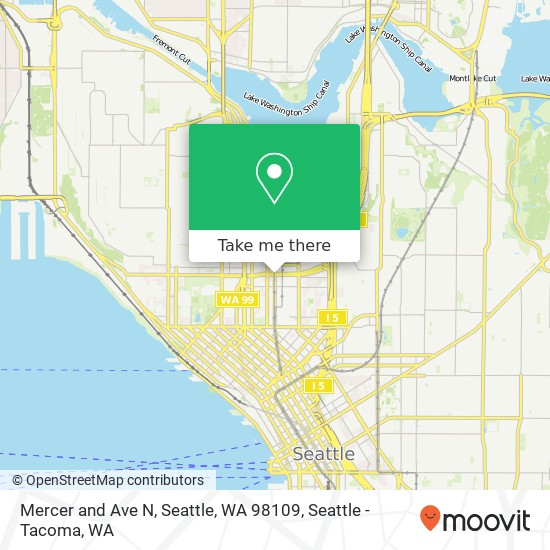 Mercer and Ave N, Seattle, WA 98109 map