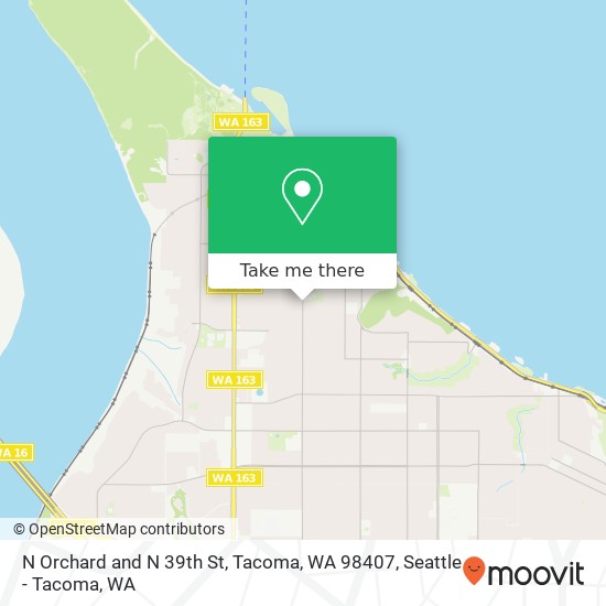 Mapa de N Orchard and N 39th St, Tacoma, WA 98407