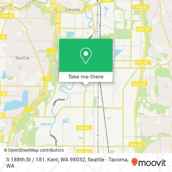 Mapa de S 188th St / 181, Kent, WA 98032