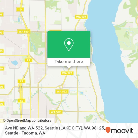 Ave NE and WA-522, Seattle (LAKE CITY), WA 98125 map