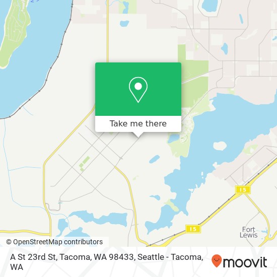 Mapa de A St 23rd St, Tacoma, WA 98433