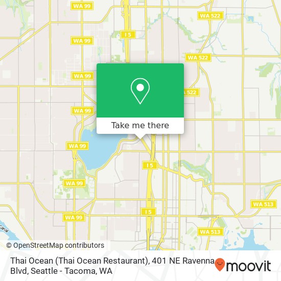 Mapa de Thai Ocean (Thai Ocean Restaurant), 401 NE Ravenna Blvd