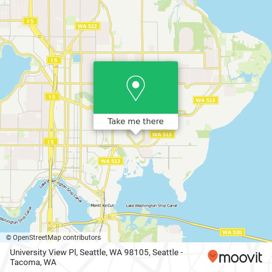 Mapa de University View Pl, Seattle, WA 98105