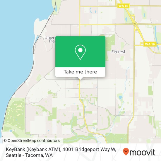 Mapa de KeyBank (Keybank ATM), 4001 Bridgeport Way W