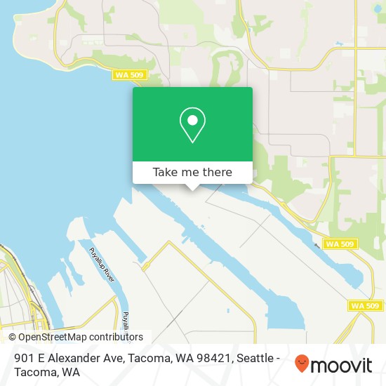 Mapa de 901 E Alexander Ave, Tacoma, WA 98421