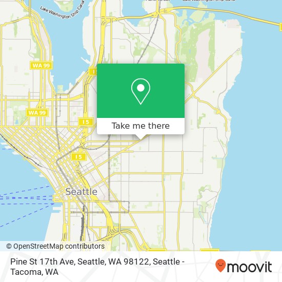 Mapa de Pine St 17th Ave, Seattle, WA 98122