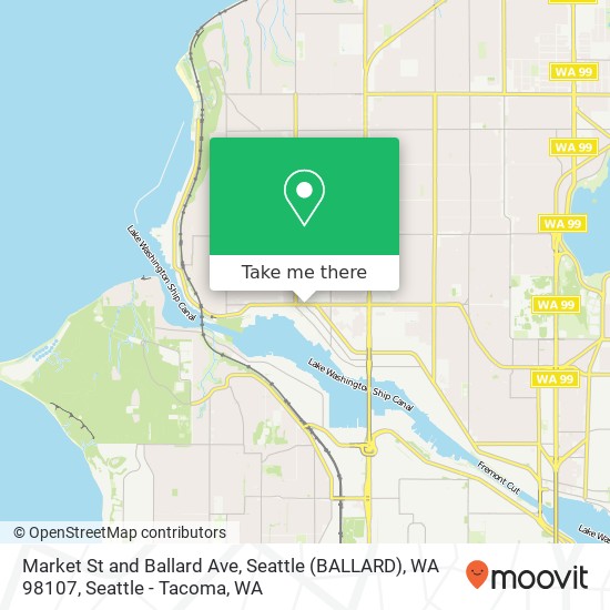 Market St and Ballard Ave, Seattle (BALLARD), WA 98107 map