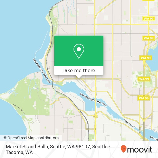 Market St and Balla, Seattle, WA 98107 map