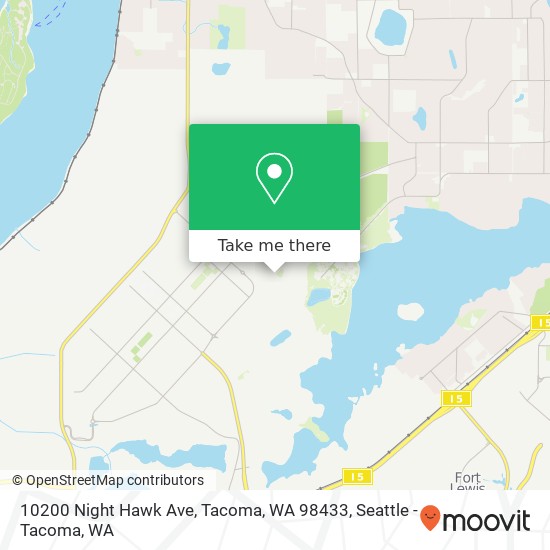 Mapa de 10200 Night Hawk Ave, Tacoma, WA 98433