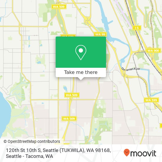 Mapa de 120th St 10th S, Seattle (TUKWILA), WA 98168