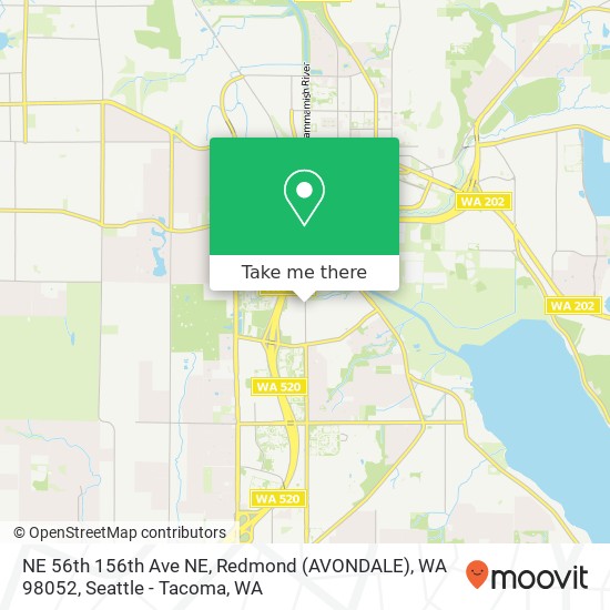 Mapa de NE 56th 156th Ave NE, Redmond (AVONDALE), WA 98052