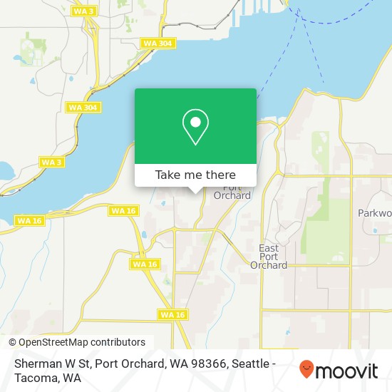 Mapa de Sherman W St, Port Orchard, WA 98366