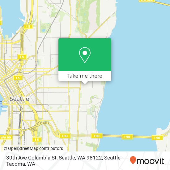 Mapa de 30th Ave Columbia St, Seattle, WA 98122