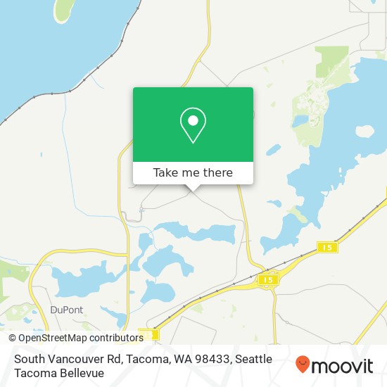 Mapa de South Vancouver Rd, Tacoma, WA 98433