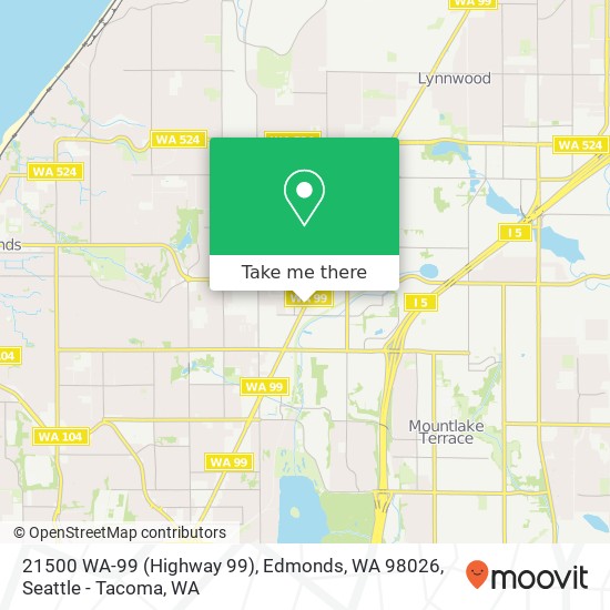 Mapa de 21500 WA-99 (Highway 99), Edmonds, WA 98026