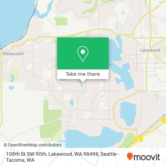 Mapa de 108th St SW 90th, Lakewood, WA 98498