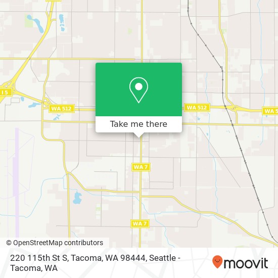 Mapa de 220 115th St S, Tacoma, WA 98444