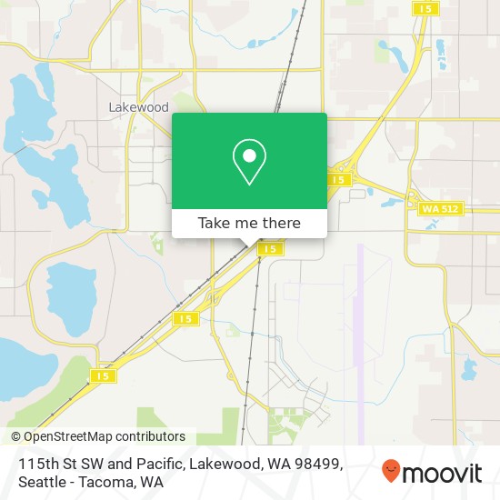 Mapa de 115th St SW and Pacific, Lakewood, WA 98499