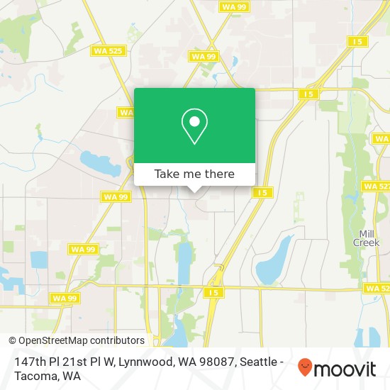 Mapa de 147th Pl 21st Pl W, Lynnwood, WA 98087