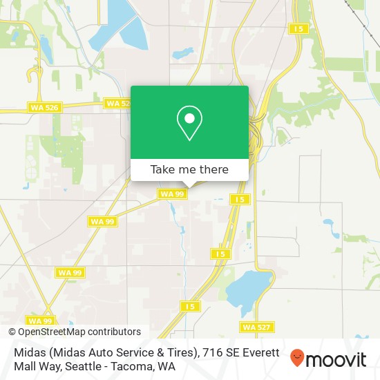 Mapa de Midas (Midas Auto Service & Tires), 716 SE Everett Mall Way