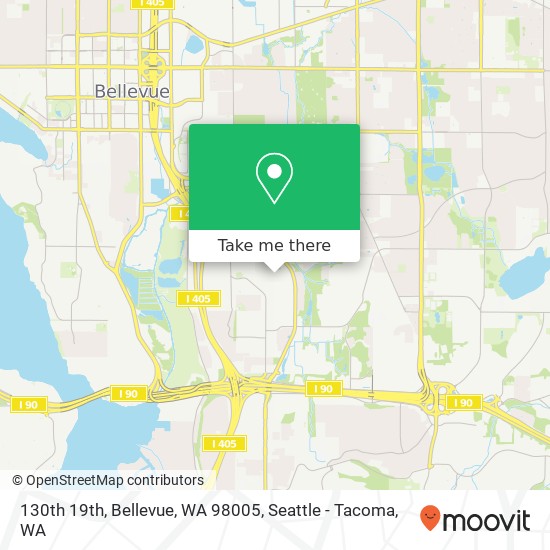 130th 19th, Bellevue, WA 98005 map