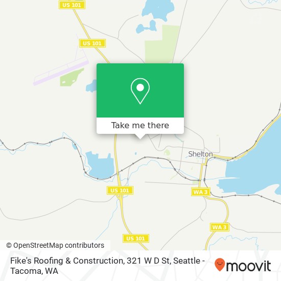 Mapa de Fike's Roofing & Construction, 321 W D St