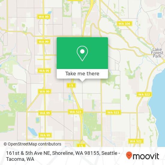 Mapa de 161st & 5th Ave NE, Shoreline, WA 98155