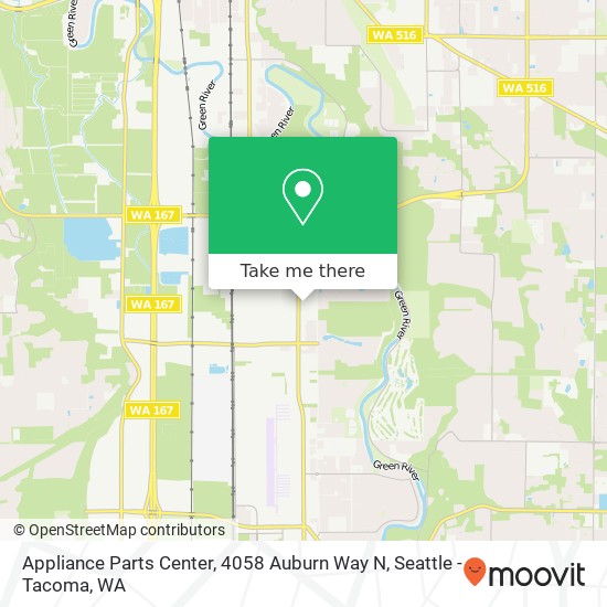 Mapa de Appliance Parts Center, 4058 Auburn Way N