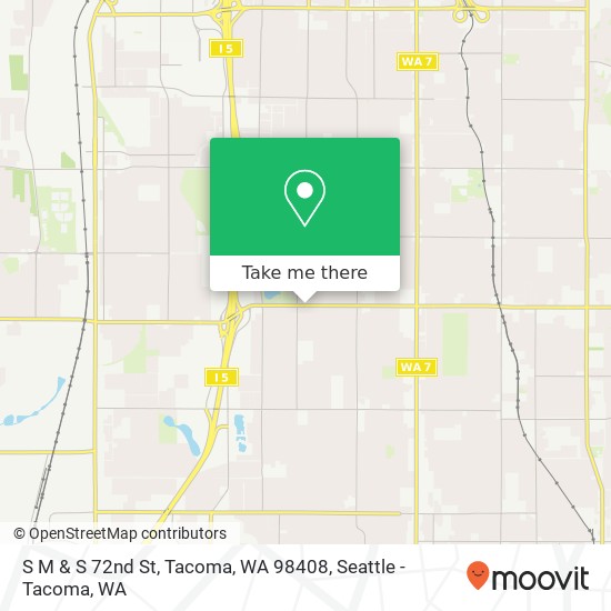 Mapa de S M & S 72nd St, Tacoma, WA 98408