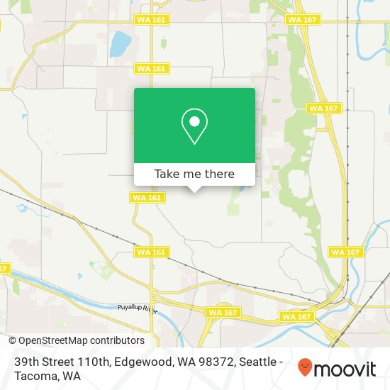 Mapa de 39th Street 110th, Edgewood, WA 98372