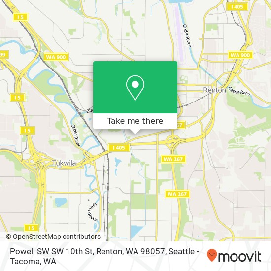 Mapa de Powell SW SW 10th St, Renton, WA 98057