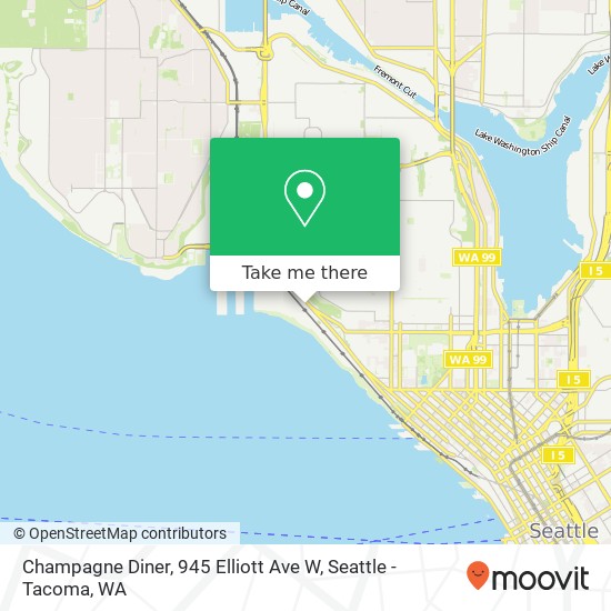 Mapa de Champagne Diner, 945 Elliott Ave W