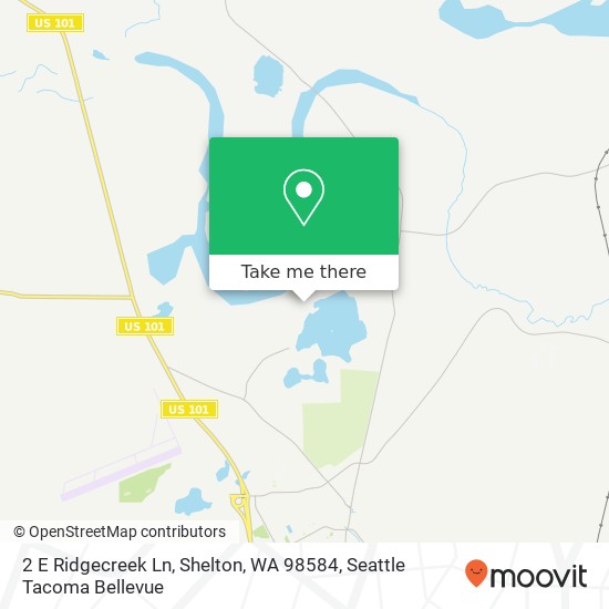 Mapa de 2 E Ridgecreek Ln, Shelton, WA 98584