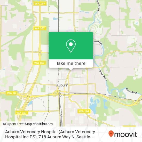 Mapa de Auburn Veterinary Hospital (Auburn Veterinary Hospital Inc PS), 718 Auburn Way N