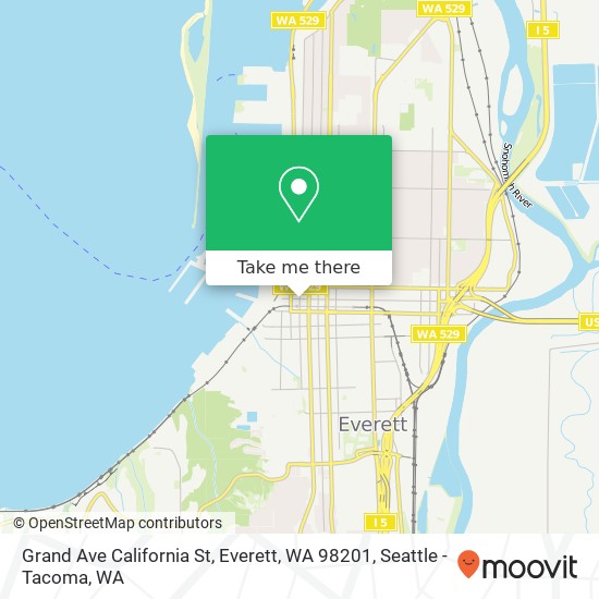 Mapa de Grand Ave California St, Everett, WA 98201