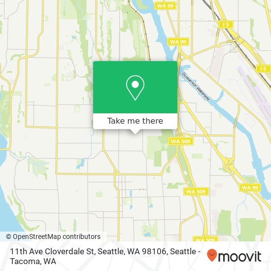 Mapa de 11th Ave Cloverdale St, Seattle, WA 98106