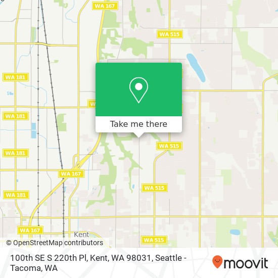 Mapa de 100th SE S 220th Pl, Kent, WA 98031