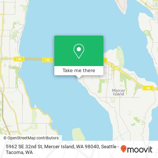 Mapa de 5962 SE 32nd St, Mercer Island, WA 98040