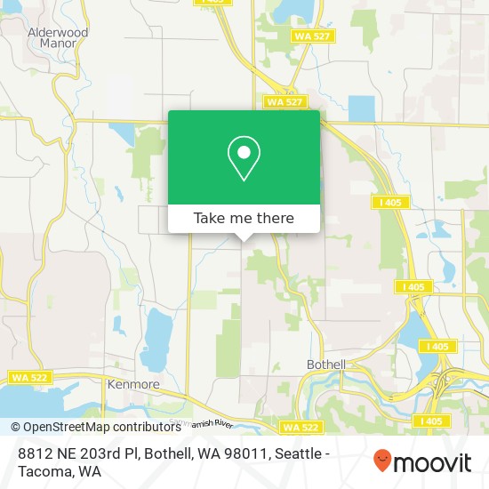 Mapa de 8812 NE 203rd Pl, Bothell, WA 98011