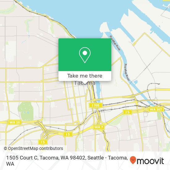 Mapa de 1505 Court C, Tacoma, WA 98402