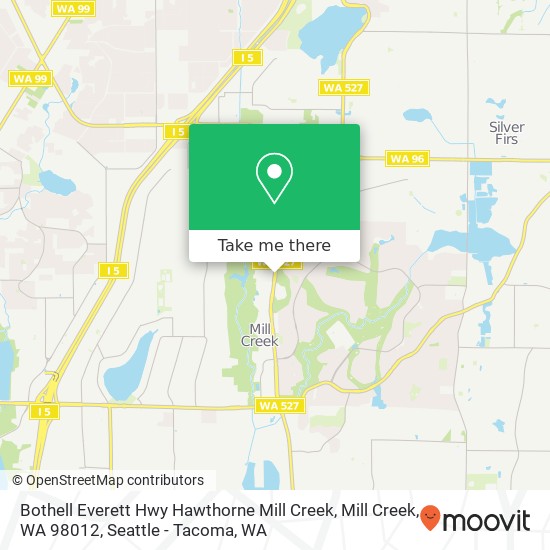 Mapa de Bothell Everett Hwy Hawthorne Mill Creek, Mill Creek, WA 98012